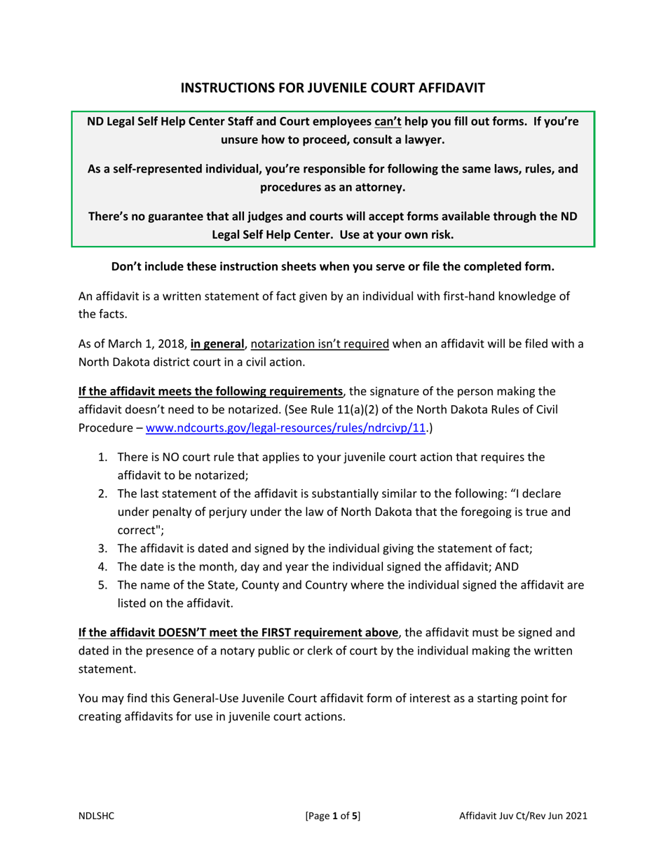 Affidavit - North Dakota, Page 3