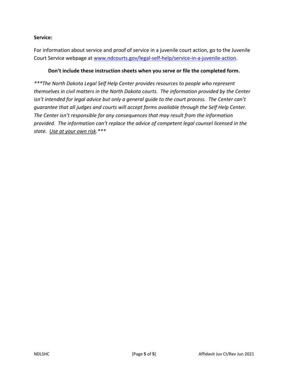 Affidavit - North Dakota, Page 7