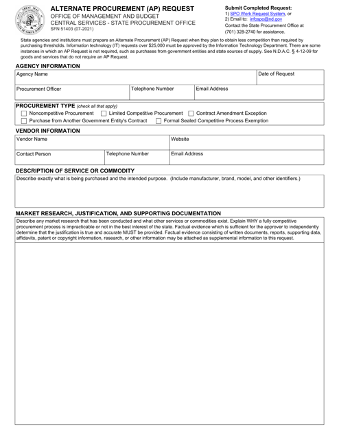 Form SFN51403  Printable Pdf