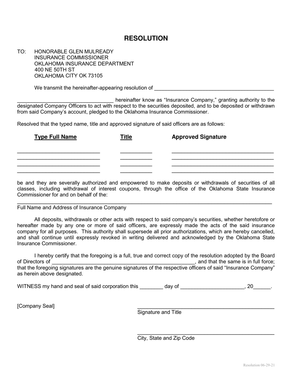 Authorized Signature Update - Oklahoma, Page 1