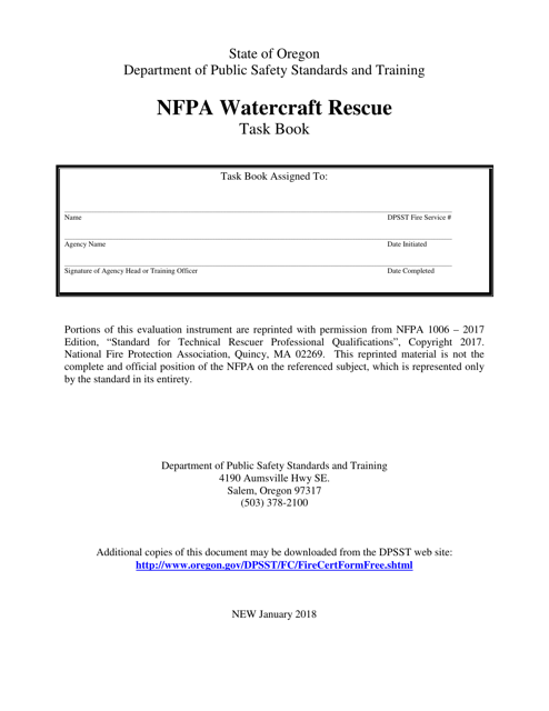 NFPA Watercraft Rescue Task Book - Oregon Download Pdf