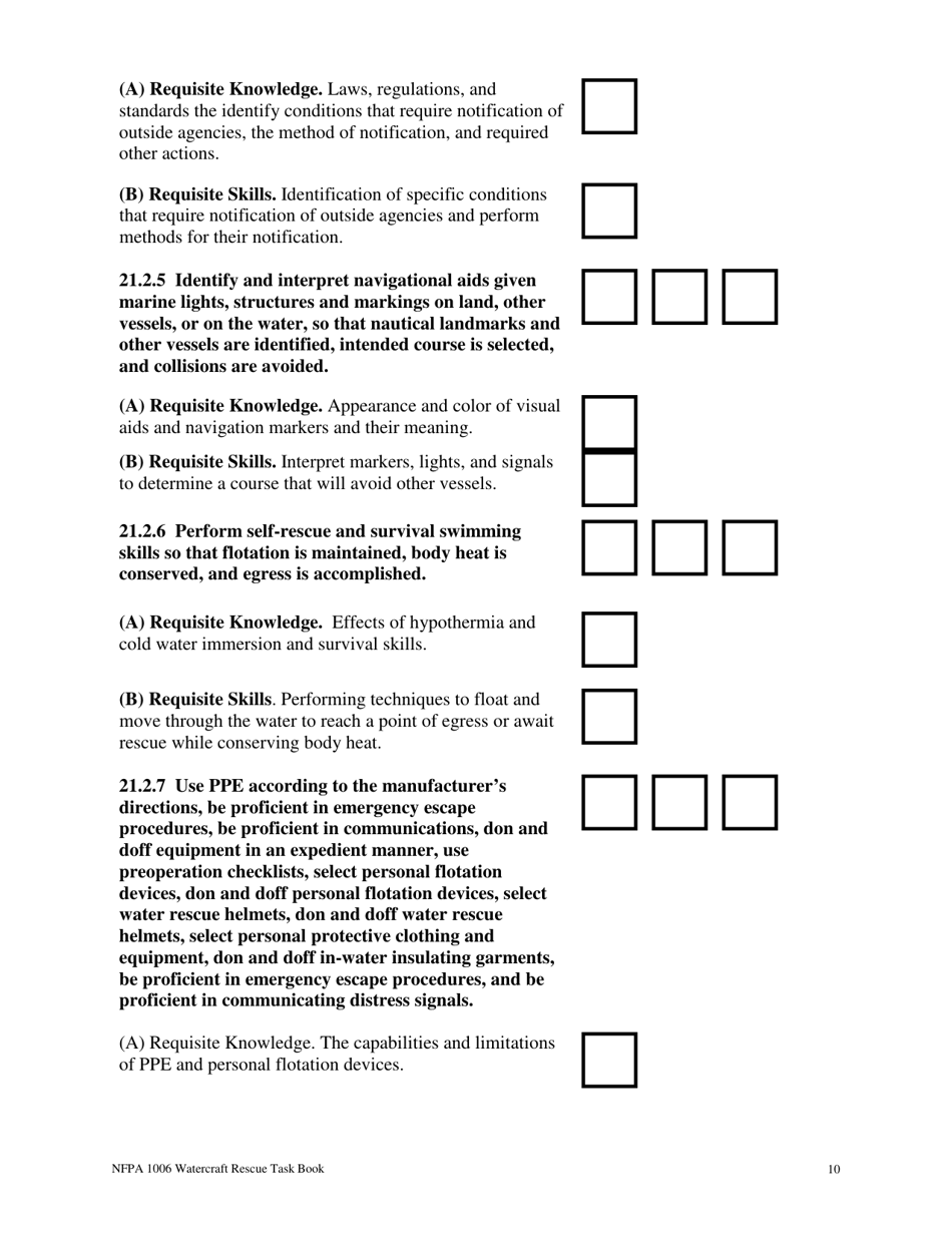 NFPA Watercraft Rescue Task Book - Oregon, Page 10