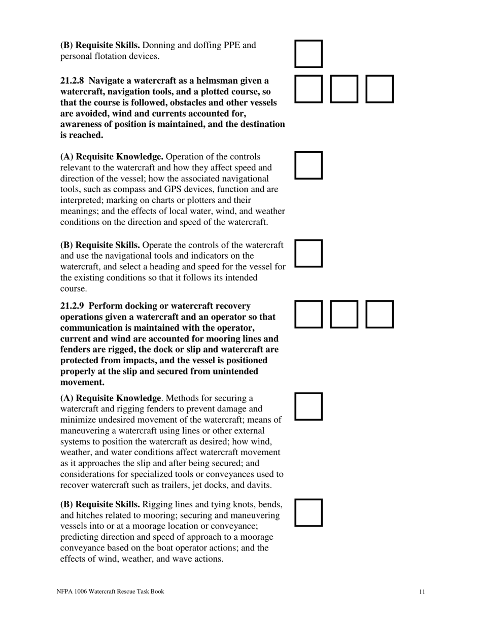 NFPA Watercraft Rescue Task Book - Oregon, Page 11