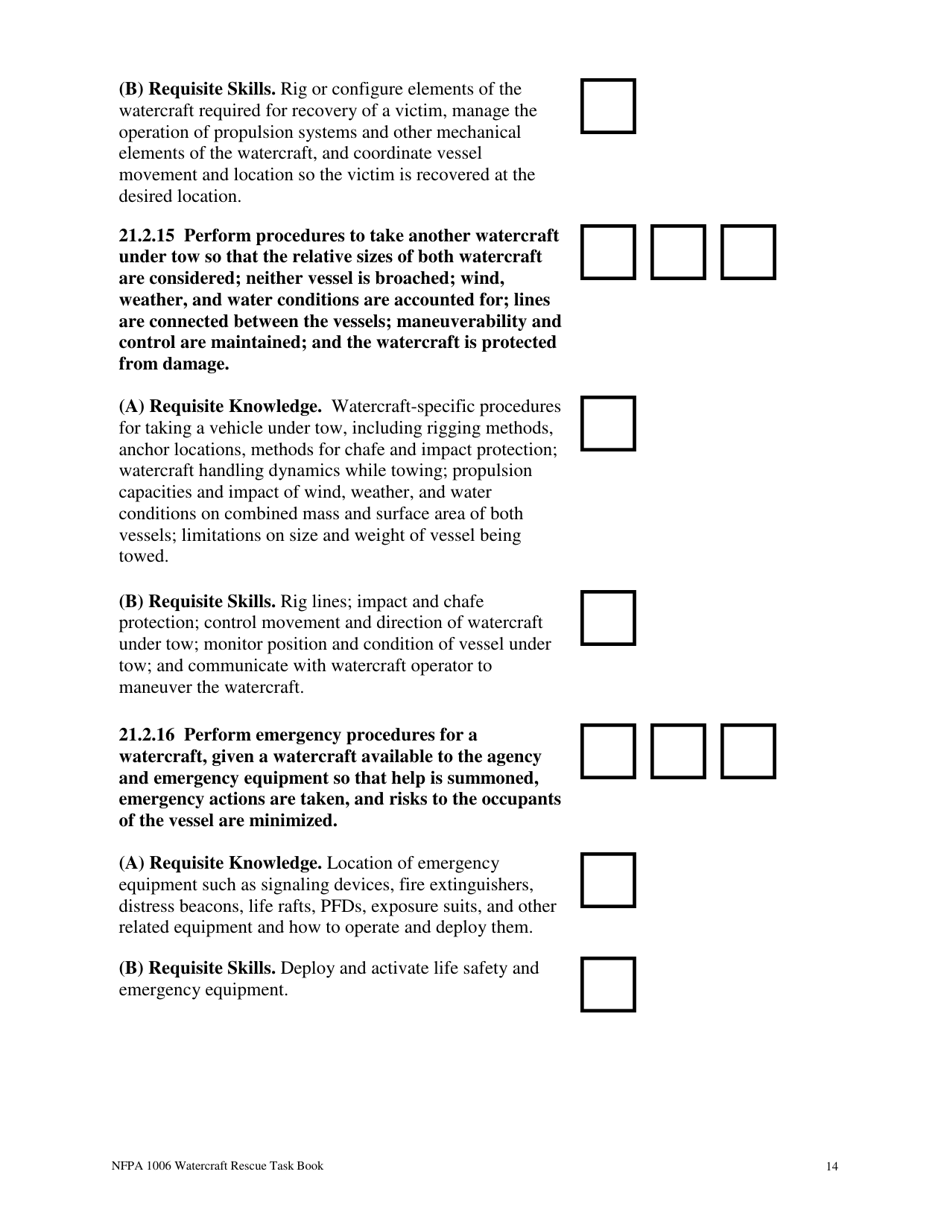 NFPA Watercraft Rescue Task Book - Oregon, Page 14