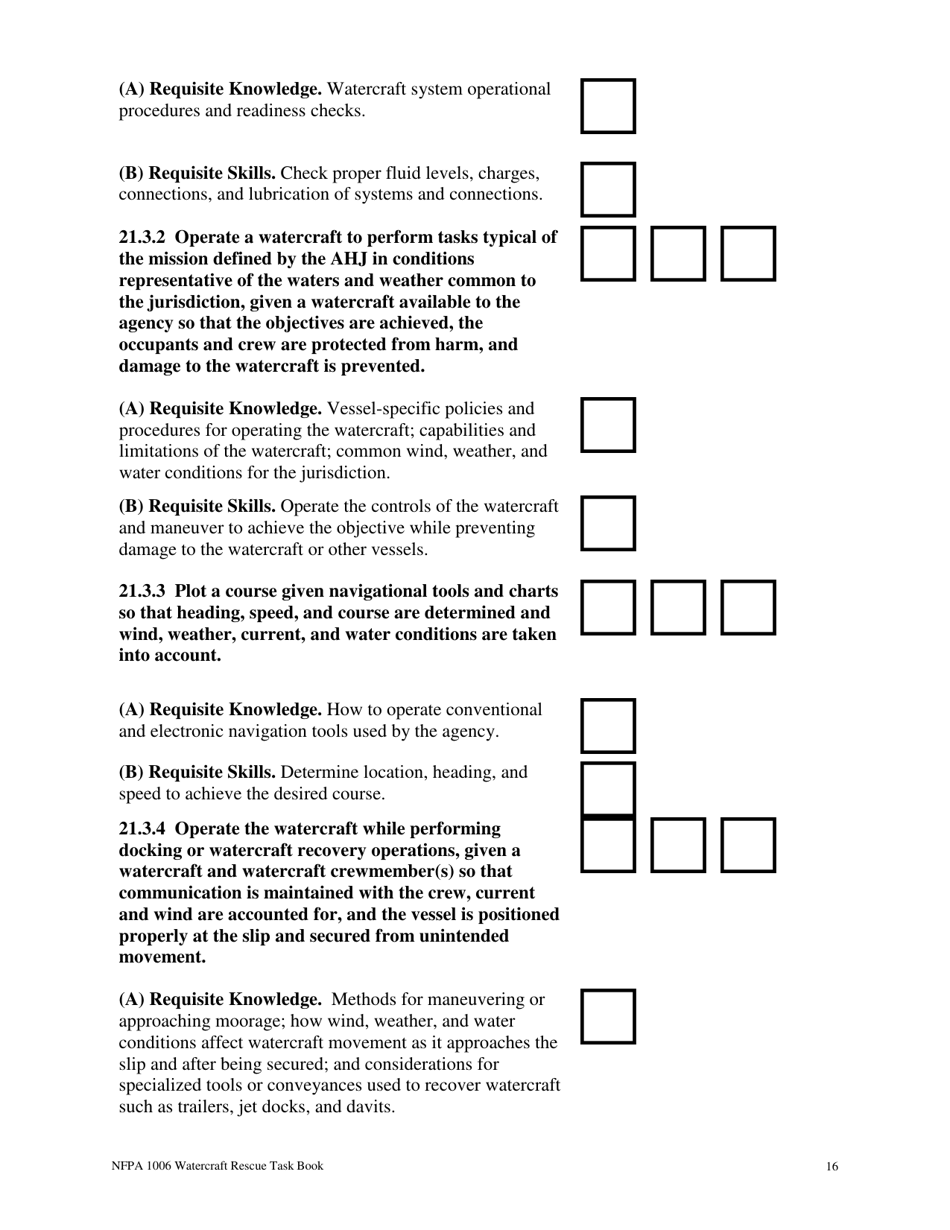 NFPA Watercraft Rescue Task Book - Oregon, Page 16