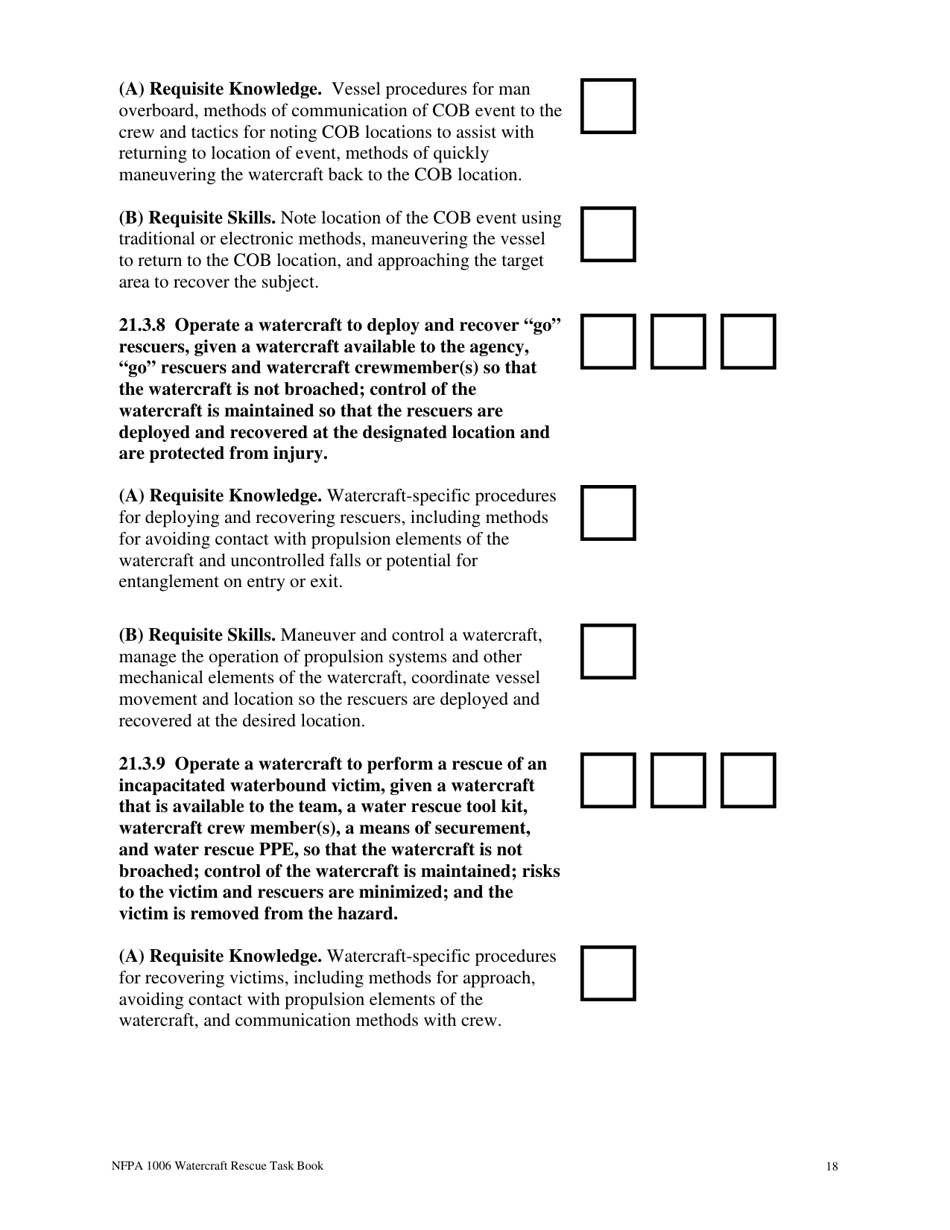 NFPA Watercraft Rescue Task Book - Oregon, Page 18