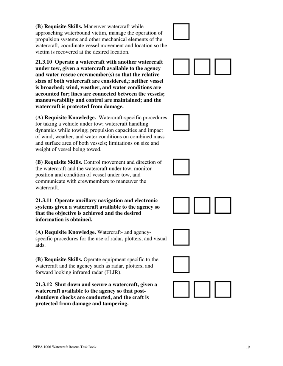 NFPA Watercraft Rescue Task Book - Oregon, Page 19