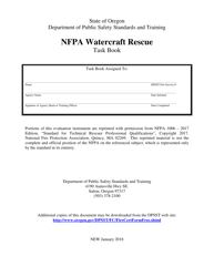 NFPA Watercraft Rescue Task Book - Oregon