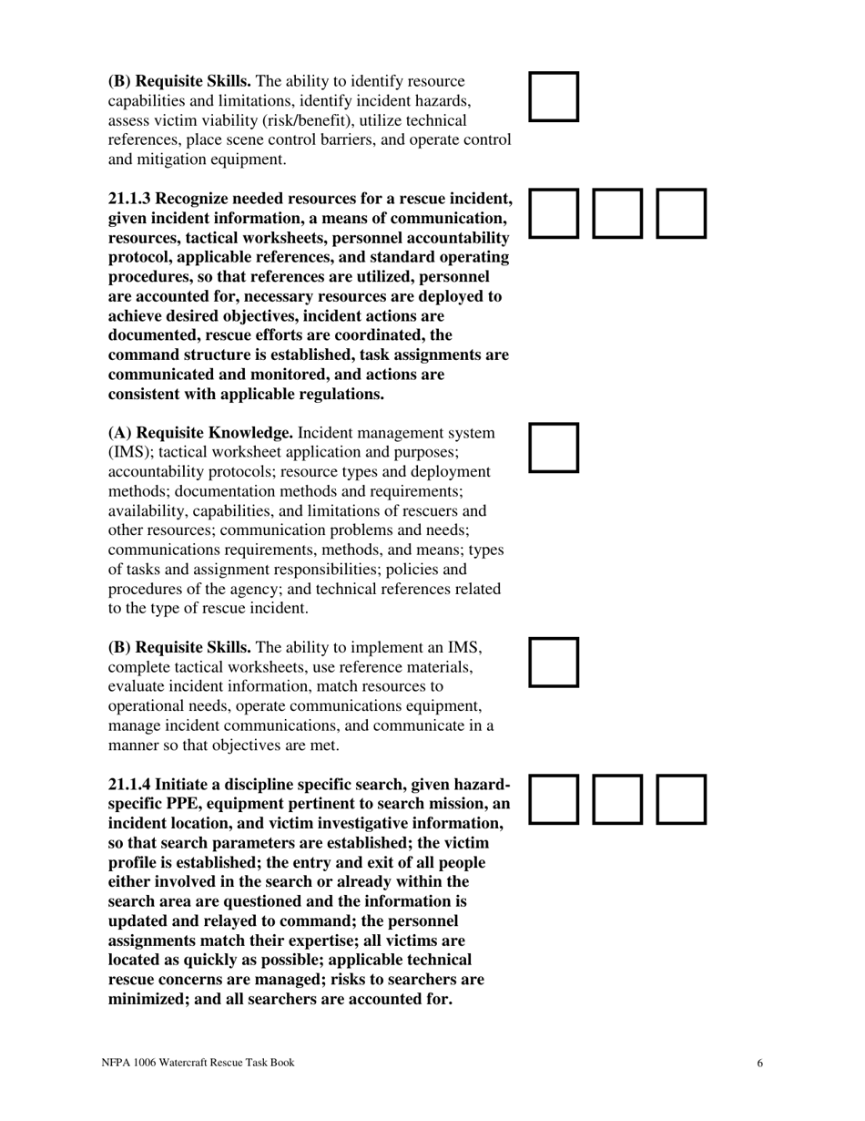 NFPA Watercraft Rescue Task Book - Oregon, Page 6
