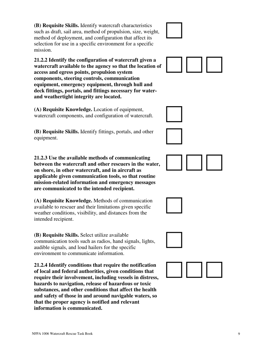 NFPA Watercraft Rescue Task Book - Oregon, Page 9