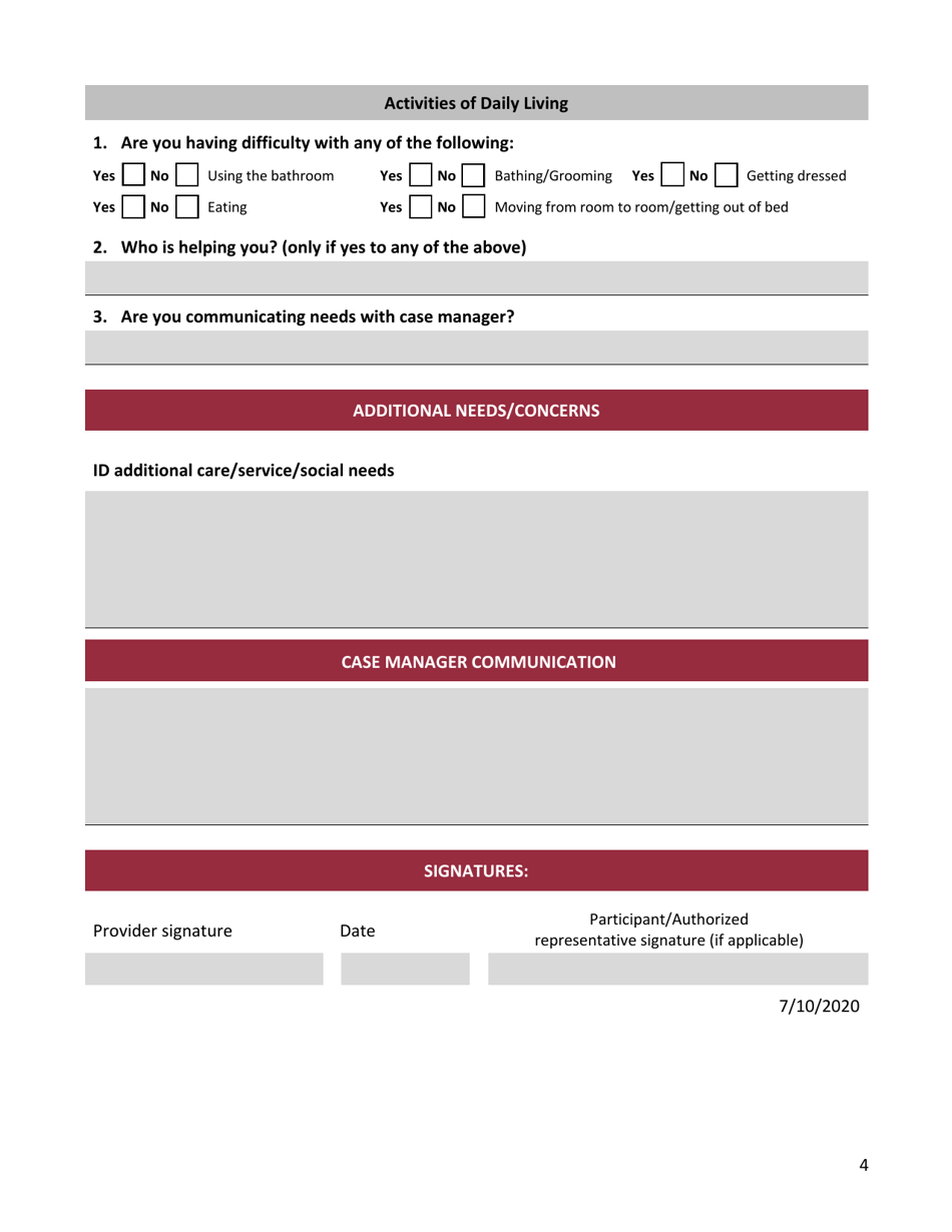 Form ODA1200 Adult Day Service - in-Home and Telephonic Service Checklist - Ohio, Page 4