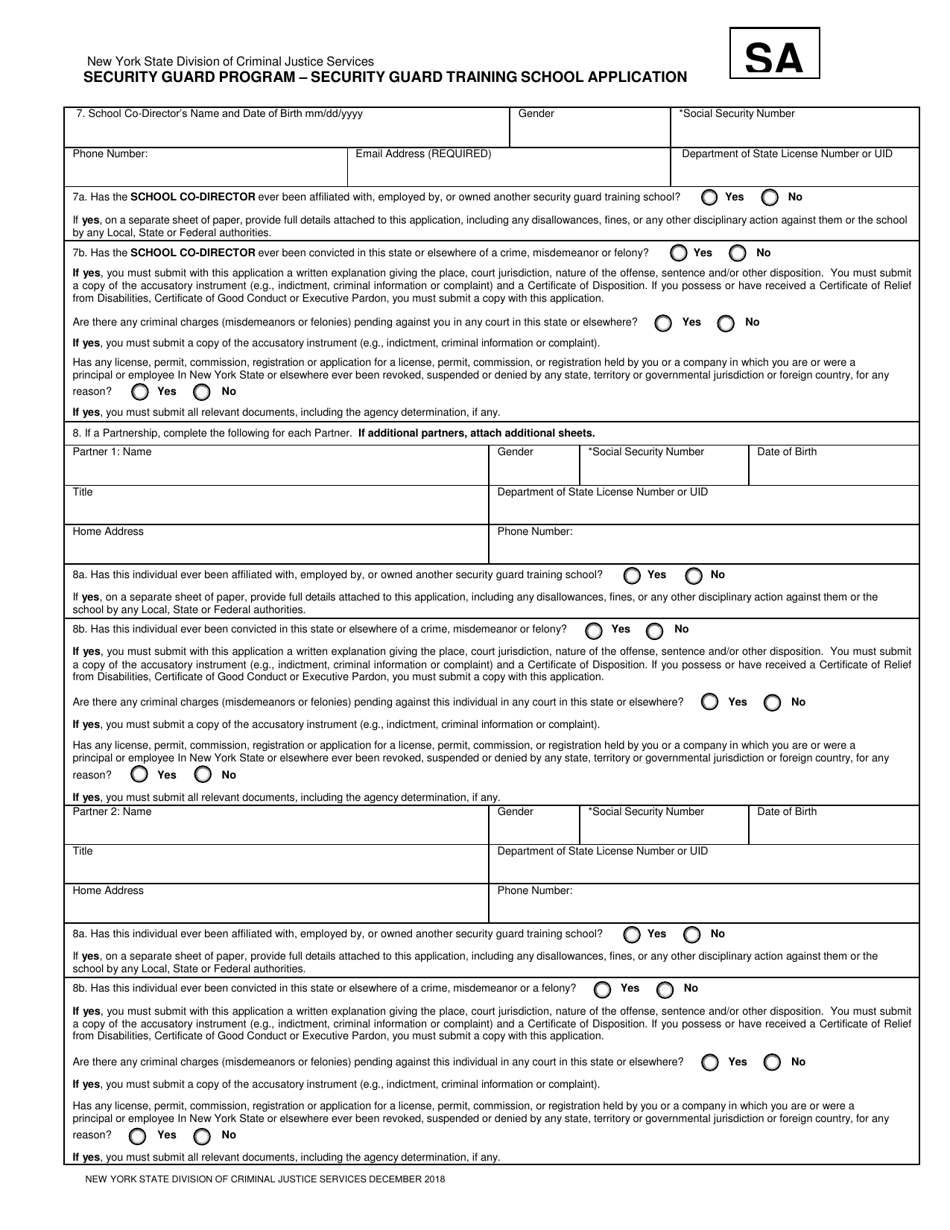 New York Security Guard Training School Application - Fill Out, Sign ...