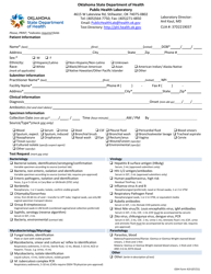 Document preview: OSDH Form 419 Laboratory Requisition - Oklahoma
