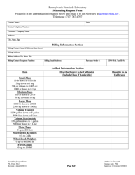 Document preview: PSL Form PA17 Scheduling Request Form - Pennsylvania