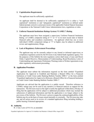 Expedited Application for Approval to Establish and Maintain a Branch Office for a Financial Insitution or Credit Union Under Banking Bulletin Number 2000-1 - Rhode Island, Page 6