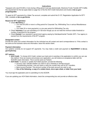 Form D-128 Registration Application for Electronic Funds Transfer - South Carolina, Page 2