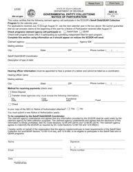 Form GEC-6 &quot;Governmental Entity Collections Notice of Participation&quot; - South Carolina