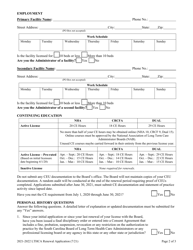 Long Term Health Care Administrator Renewal Application - South Carolina, Page 2