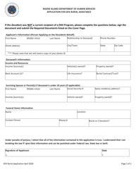 Rhode Island Application for Financial Assistance With Burial Expense - Rhode Island, Page 3