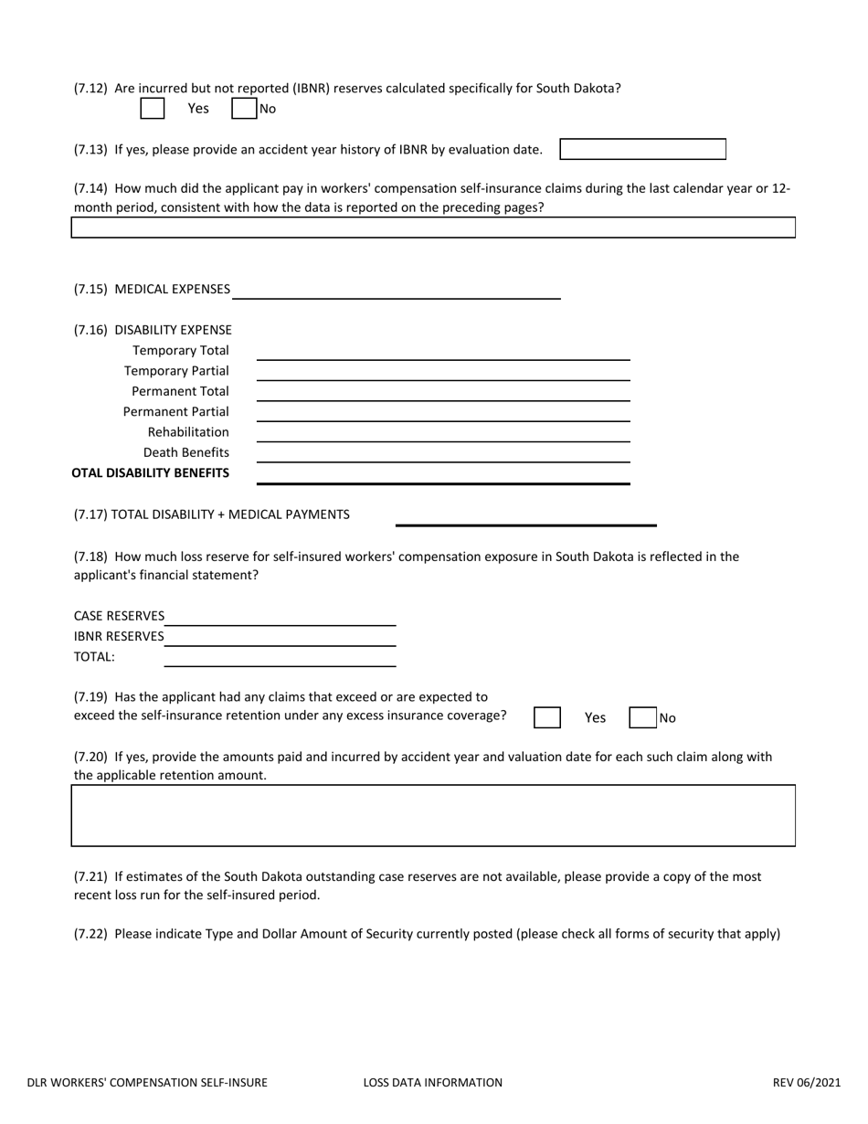 Application to Self-insure Workers Compensation Liabilities - South Dakota, Page 14