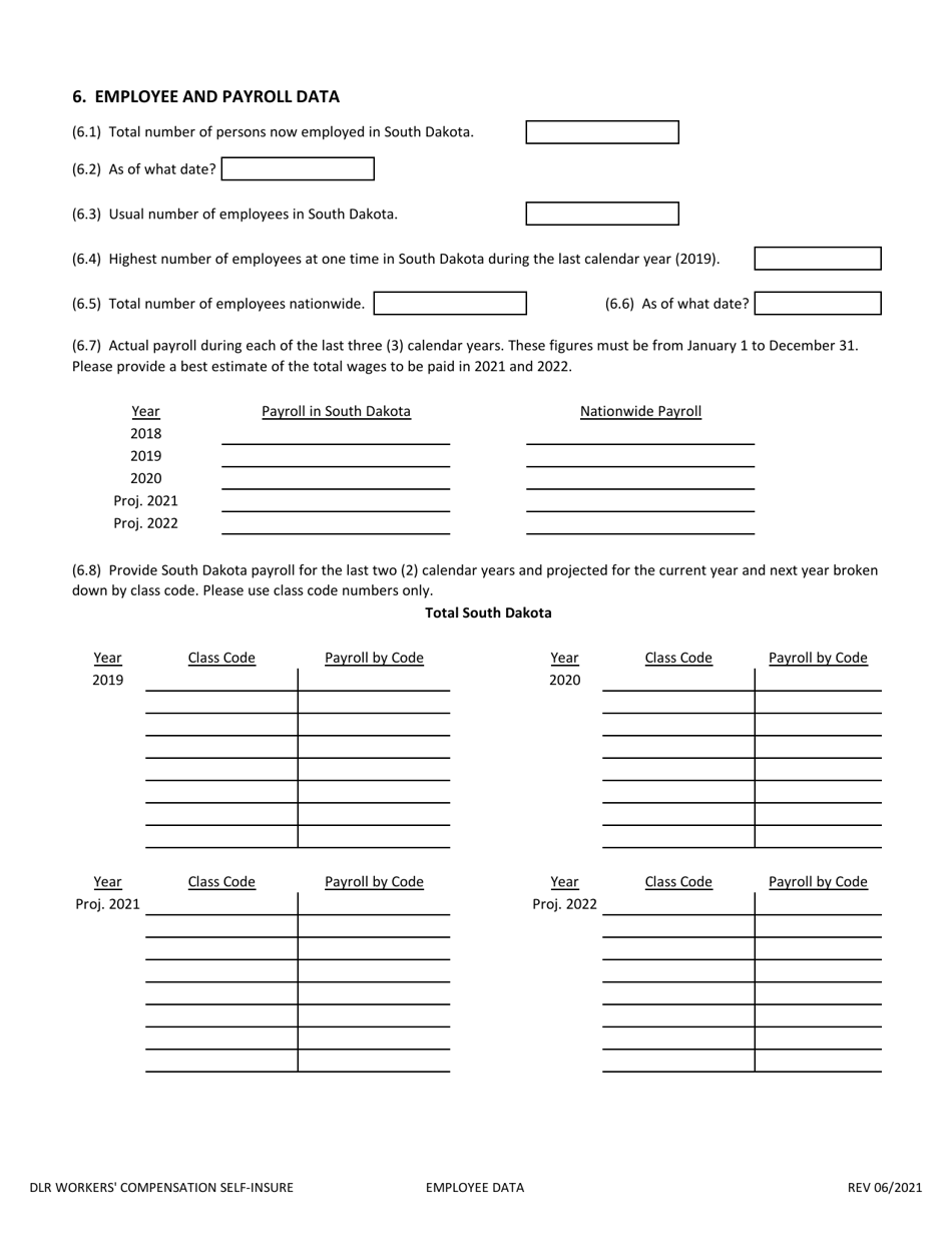 Application to Self-insure Workers Compensation Liabilities - South Dakota, Page 7