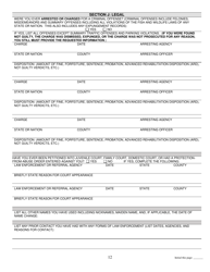 Wildlife Conservation Officer Cadet Personal History Questionnaire - Pennsylvania, Page 12