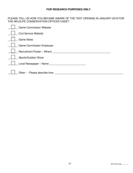 Wildlife Conservation Officer Cadet Personal History Questionnaire - Pennsylvania, Page 14