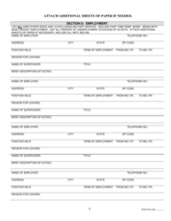 Wildlife Conservation Officer Cadet Personal History Questionnaire - Pennsylvania, Page 5