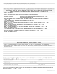 Wildlife Conservation Officer Cadet Personal History Questionnaire - Pennsylvania, Page 9