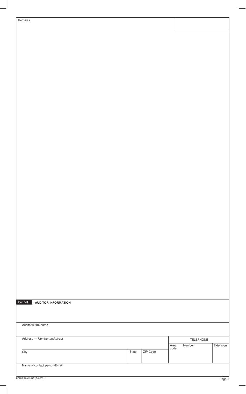 Form SAI2643 Annual Survey of City and Town Finances - Oklahoma, Page 5