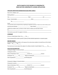 New Doctor Chiropractic License Application - South Dakota, Page 2