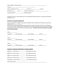 New Doctor Chiropractic License Application - South Dakota, Page 3