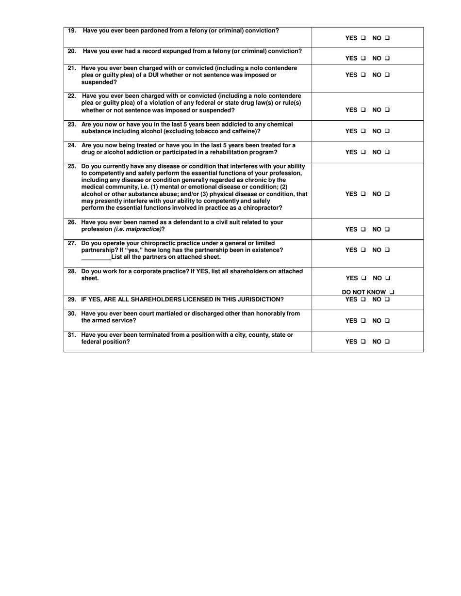 New Doctor Chiropractic License Application - South Dakota, Page 6