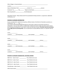 Reciprocity Doctor Chiropractic License Application - South Dakota, Page 3