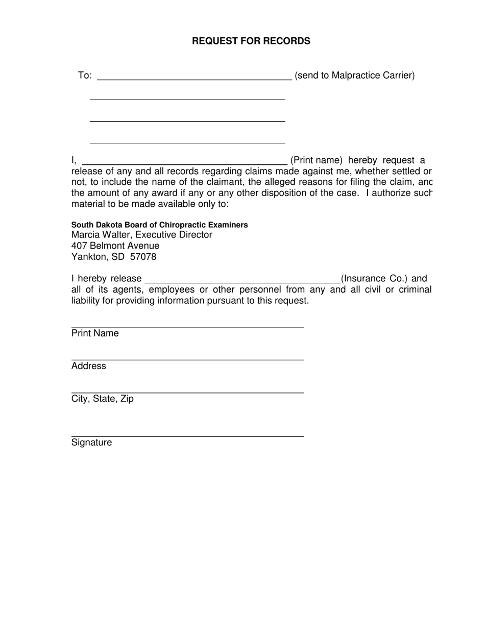 Reciprocity Doctor Chiropractic License Application - South Dakota, Page 8