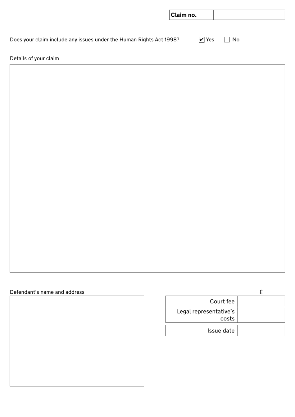 Form N500 Claim Form (Directors Disqualification Application) - United Kingdom, Page 2