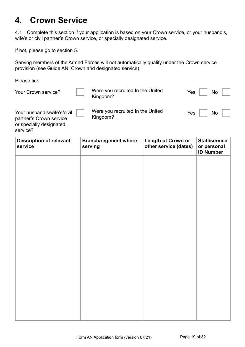 Form AN Application for Naturalisation as a British Citizen - United Kingdom, Page 19