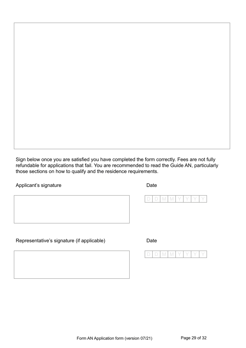 Form AN Application for Naturalisation as a British Citizen - United Kingdom, Page 29