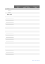 Quarterly Rental Property Inspection Checklist Template, Page 8
