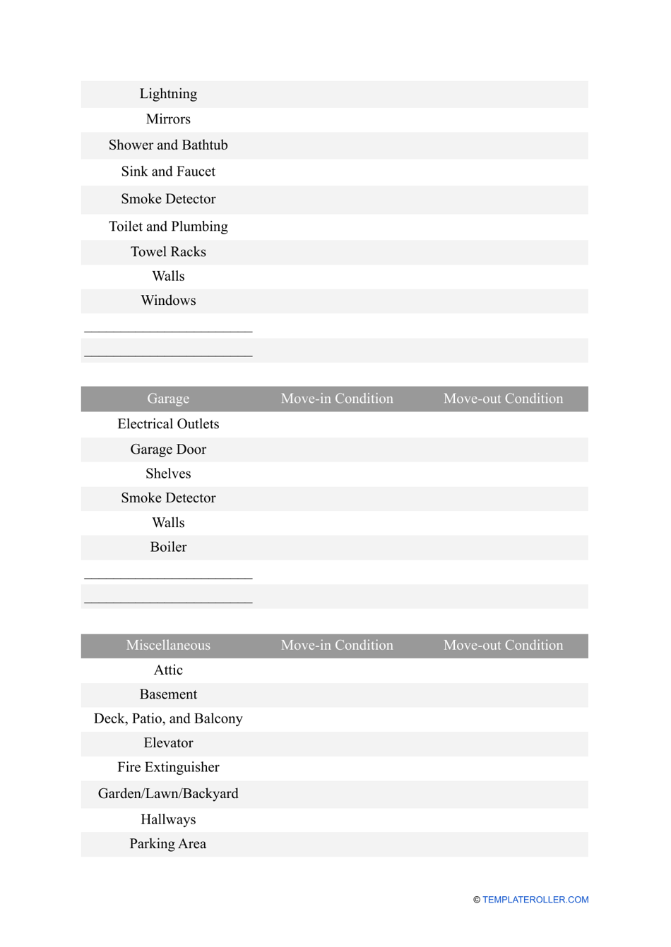 Rental Property Inspection Checklist Template, Page 4