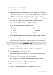 Moving Checklist Template, Page 2
