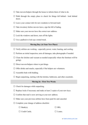 Moving Checklist Template, Page 4