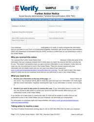 Document preview: Further Action Notice Social Security Administration Tentative Nonconfirmation (Ssa Tnc)