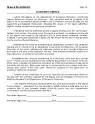 Request for Arbitration - Automobile Dispute Settlement Program - Connecticut, Page 15