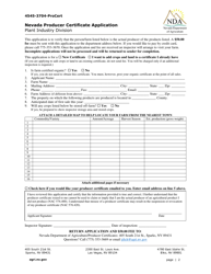 Nevada Producer Certificate Application - Nevada, Page 2
