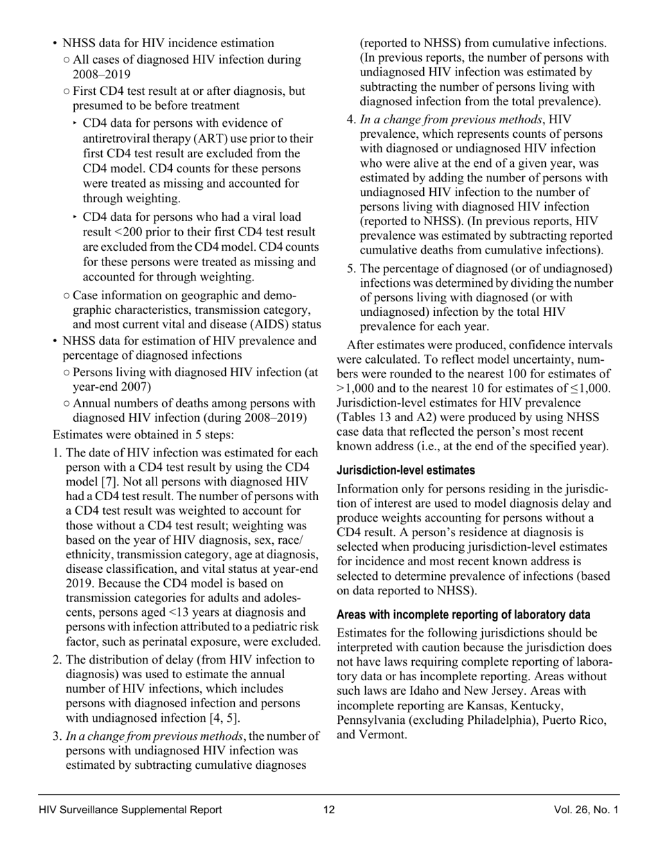 Estimated HIV Incidence in the United States, 20152019, Page 12