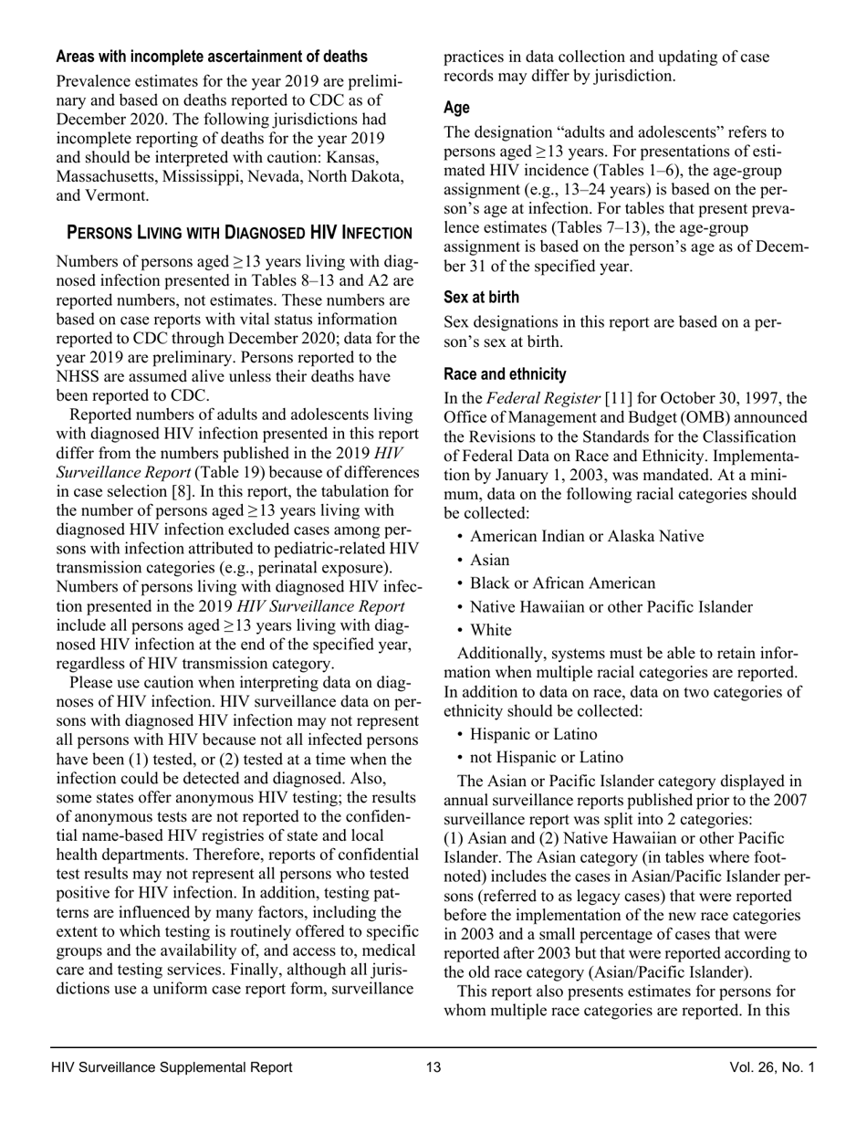 Estimated HIV Incidence in the United States, 20152019, Page 13