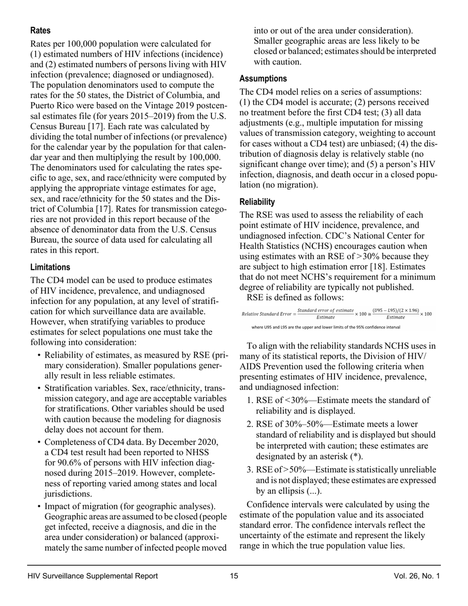 Estimated HIV Incidence in the United States, 20152019, Page 15