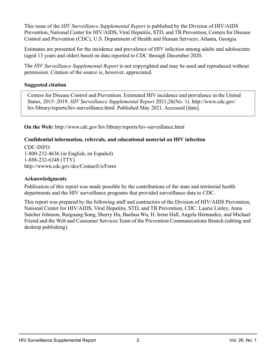 Estimated HIV Incidence in the United States, 20152019, Page 2