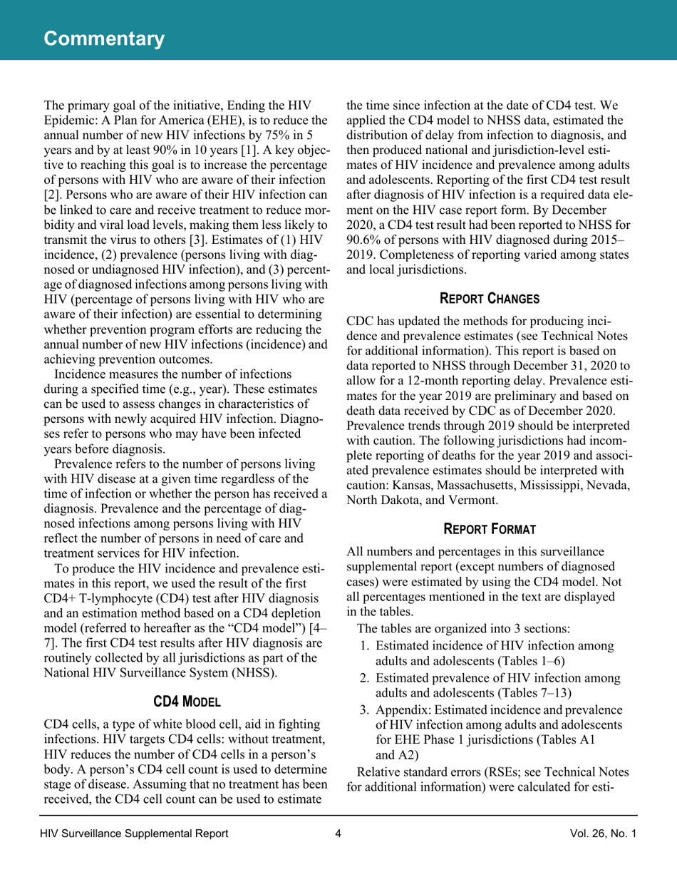 Estimated HIV Incidence in the United States, 20152019, Page 4